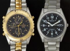 Two gentleman's wristwatches comprising an Accurist Sport Alarm Chronograph ref. SR927W with black
