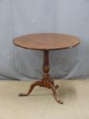 19thC mahogany tilt top table, diameter 83cm height 72cm