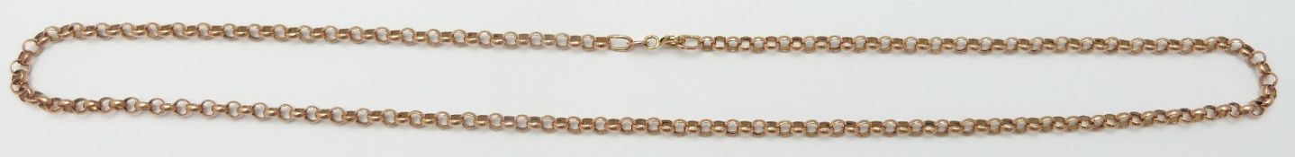 A 9ct rose gold necklace/ belcher chain, 4g