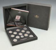 London Mint Office cased House of Windsor shilling set