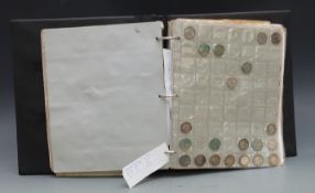 An amateur collection of coins and tokens in an album, Queen Victoria onwards, includes some