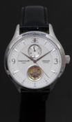 Thomas Earnshaw gentleman's automatic wristwatch ref. WB132961 with visible balance wheel, white
