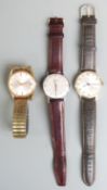 Three gentleman's wristwatches comprising one Accurist and two Services.