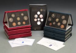 Royal Mint UK proof coin collections 1990-1995 and 1999, together with two 2008 BUC sets, cased with