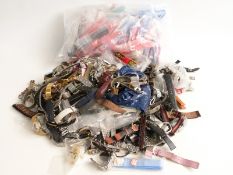 A large collection of wristwatch straps and bracelets including a number of Casio Gel examples.