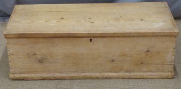 C19th pine blanket box, W92 x D39 x H30cm