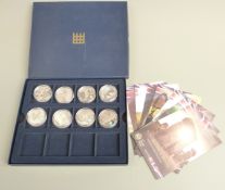 Westminster 'A Celebration of Britain' UK silver proof coin collection comprising eight London
