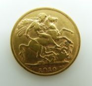 1910 Edward VII gold full sovereign