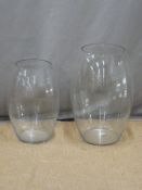 Two large contemporary glass vases, height of larger 53cm