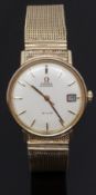 Omega De Ville gentleman's automatic wristwatch with date aperture, gold hands, two-tone baton