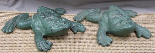 Two cast metal frog door stops/ornaments