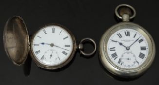 Arnold of London hallmarked silver full hunter pocket watch with subsidiary seconds dial, blued