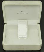 Jaeger LeCoultre wristwatch box 17x13x7cm together with an international guarantee for a