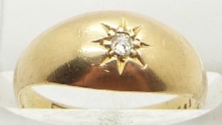 Edwardian 18ct gold ring set with a diamond in a star setting, Chester 1906, 3.0g, size M