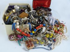 A large collection of costume jewellery including necklaces, bracelets etc