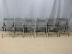 Six folding garden chairs.