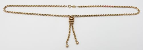 A 9ct gold rope twist necklace, 4.6g