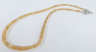 A single strand of Ethiopian opal