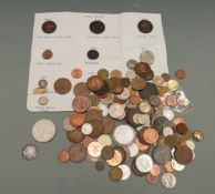 George III 1787 shilling with semee of hearts to shield, together with an amateur collection of