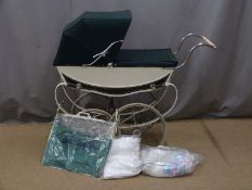 Vintage silver cross or similar pram and accessories