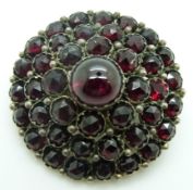 Victorian brooch set with Bohemian cut garnets