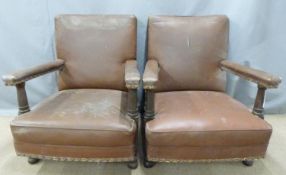 A pair of oak framed war department, Birch and Maple arm chairs marked WD