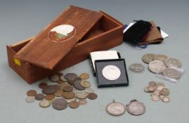 1887 mounted young head Victoria half crown and a Jubilee head double florin in mount, together with