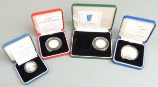 1998 Royal Mint silver proof cased coins comprising NHS fifty pence, EEC anniversary fifty pence,