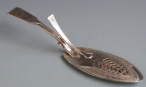 Georgian hallmarked silver hinged fish server, London 1802 maker Samuel James, length 28.5cm, weight