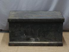 Quantity of vintage woodworking tools in chest, W95 x D48 x H50