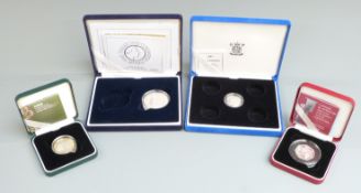 2003 Royal Mint silver proof cased coins comprising a Coronation Anniversary crown, a Suffragette