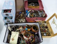 A large collection of costume jewellery including rings, necklaces etc