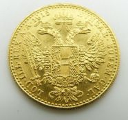 1915 Austrian gold Ducat coin