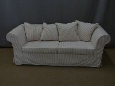 Striped upholstered sofa 206cm wide