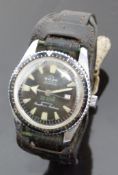 Buler Jemaflex gentleman's divers style wristwatch ref. 10068C with date aperture, luminous hands