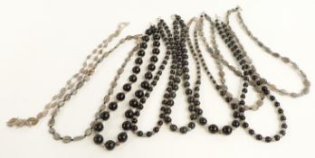 Nine labradorite and oynx necklaces