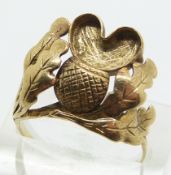 Victorian yellow metal ring, size U, 2.7g.