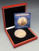 London Mint Office 'Worlds Largest Britannia' gold plated proof like 300g coin 425/999, in deluxe