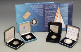 Five silver proof commemorative coins including the Australia II Americas Cup Victory 1983-2008