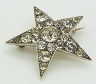 Georgian/ Victorian star brooch set with foiled paste, 4cm
