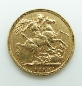 1889 Queen Victoria Jubilee head gold full sovereign