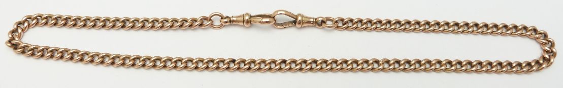 A 9ct rose gold watch chain, 34.5g