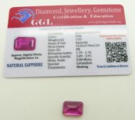 A loose emerald cut pink sapphire measuring approximately 7.5ct