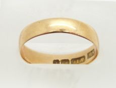 Victorian 18ct gold wedding band/ ring, Birmingham 1897, size N, 2g.