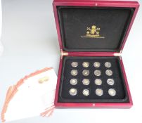 The World's Finest Gold Miniatures coin collection comprising sixteen 22ct and 24ct gold coins in
