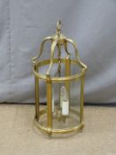 Brass entrance hall or similar light fitting, height 65cm