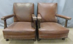 A pair of oak framed war department, Birch and Maple arm chairs marked WD