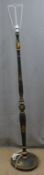 Japanned and lacquered standard lamp height 157cm.