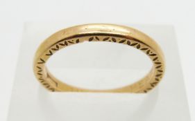 A yellow metal ring/ wedding band, 3.9g, size N/O