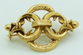 An 18k gold brooch in the Victorian style, 2.3g